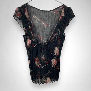 Women's Black and Khaki Blouse